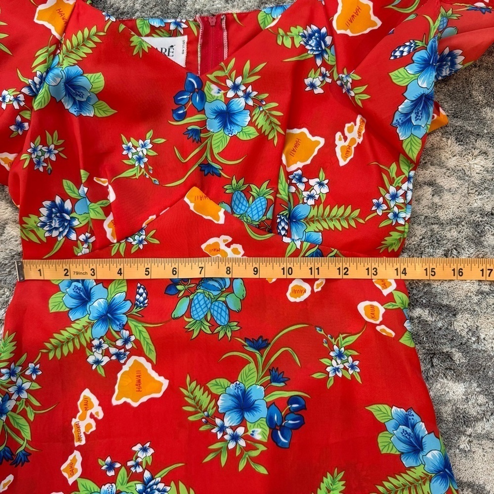 Vintage Pomare Hawaii Babydoll Maxi Dress Tropical Beach Vacation Floral 8 - Picture 9 of 9